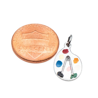 Artist Palette Sterling Silver Charm Pendant