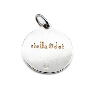 Stella & Dot Initial Letter L Monogram Sterling Silver Disc Charm Pendant