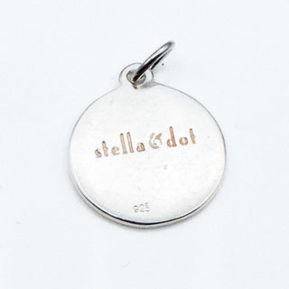 Stella & Dot Initial Letter D Monogram Sterling Silver Disc Charm Pendant