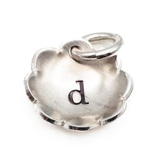 Initial Letter D Sterling Silver Charm Pendant