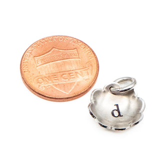 Initial Letter D Sterling Silver Charm Pendant