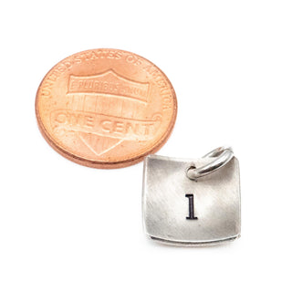 Initial Letter I Sterling Silver Charm Pendant