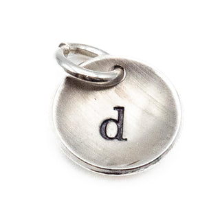 Initial Letter D Sterling Silver Charm Pendant