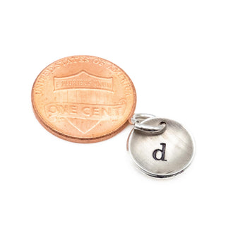 Initial Letter D Sterling Silver Charm Pendant