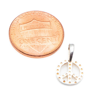 Peace Sign Sterling Silver Charm Pendant