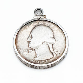 1936 D Silver Quarter Sterling Silver Charm Pendant