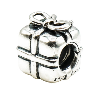 Pandora Present With Bow Sterling Silver Gift Box Charm Retired