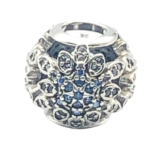 Pandora Crystalized Snowflakes Sterling Silver Charm With Blue Crystals and Clear Zirconia