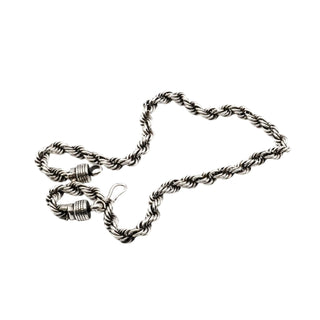 Vintage Heavy 975 Sterling Silver Twisted Rope Chain Necklace Size 18.5 Inches