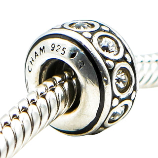 Chamilia Wheel April Birthstone Sterling Silver Cubic Zirconia Charm