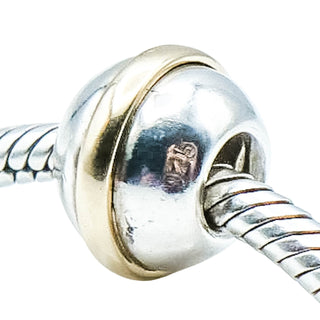 Pandora Rare Saturn 925 ALE Sterling Silver Charm With 14k Gold Ring