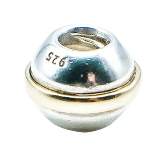 Pandora Rare Saturn 925 ALE Sterling Silver Charm With 14k Gold Ring