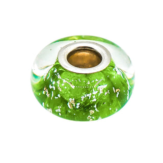 Chamilia Be Merry Green Murano Glass Charm Sterling Silver Bracelet Bead