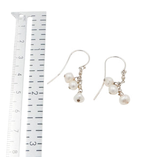 Cultured Pearl Dangle Earrings Sterling Silver Drop 1.25”