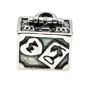 Chamilia Sterling Silver Travel Suitcase Luggage Vacation Adventure Charm Bead
