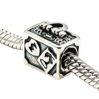 Chamilia Sterling Silver Travel Suitcase Luggage Vacation Adventure Charm Bead