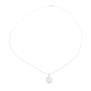 Sterling Silver Celestial Moon and Star Pendant Necklace 18.5 Inches