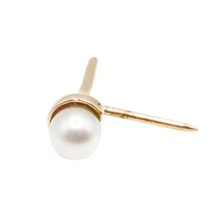 Vintage 14K Yellow Gold Golf Tee Tie Tack With Cultured Pearl