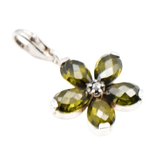 Thomas Sabo Olive Green Flower Sterling Silver Pendant Charm