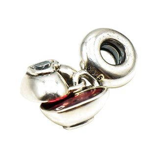 Pandora You And Me Sterling Silver Heart Dangle Charm With Red Enamel
