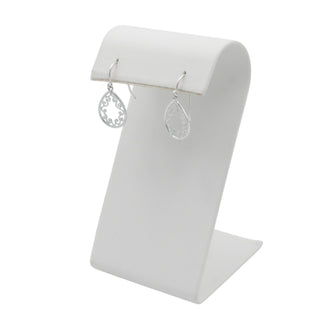 Sterling Silver Filigree Teardrop Dangle Earrings Elegant Openwork Drop 1.25 Inches