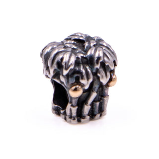Pandora Retired Palm Tree Sterling Silver & 14K Gold Coconuts Charm
