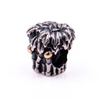 Pandora Retired Palm Tree Sterling Silver & 14K Gold Coconuts Charm