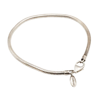 QG Sterling Silver Snake Chain Charm Bracelet 8 Inches