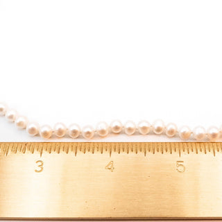 Vintage 18-Inch Cultured 5.5mm White Pearl Necklace With Sterling Silver Clasp