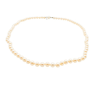Vintage Marvella Faux Pearl Necklace Classic White Strand Elegant Bridal Jewelry