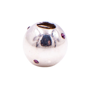 Chamilia Soho Collection Roundabout Sterling Silver Fuchsia CZ Crystal Charm Bead