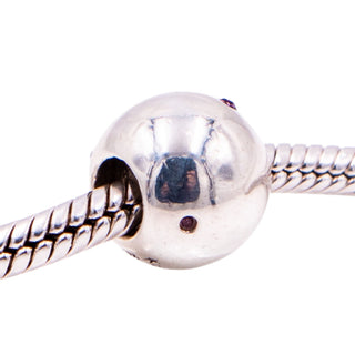 Chamilia Soho Collection Roundabout Sterling Silver Fuchsia CZ Crystal Charm Bead