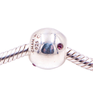 Chamilia Soho Collection Roundabout Sterling Silver Fuchsia CZ Crystal Charm Bead