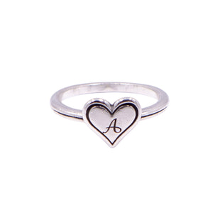 James Avery Delicate Heart Initial A Sterling Silver Ring Size 5.5