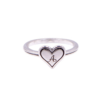 James Avery Delicate Heart Initial A Sterling Silver Ring Size 5.5
