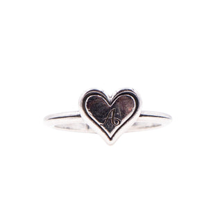 James Avery Delicate Heart Initial A Sterling Silver Ring Size 5.5