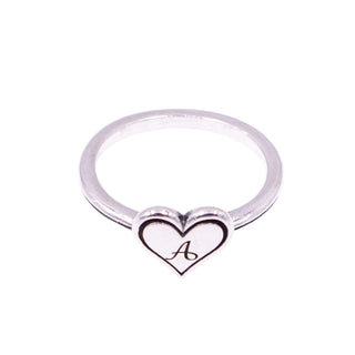James Avery Delicate Heart Initial A Sterling Silver Ring Size 5.5