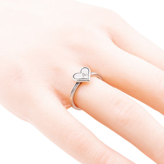 James Avery Delicate Heart Initial A Sterling Silver Ring Size 5.5