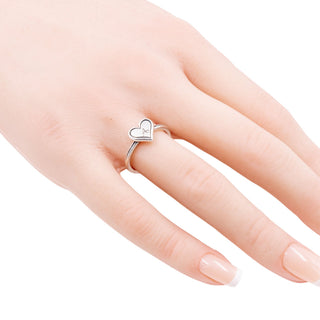 James Avery Delicate Heart Initial A Sterling Silver Ring Size 5.5