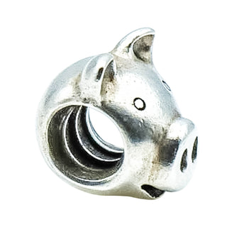 Pandora Pig Sterling Silver Charm Happy Smiling Pig Retired