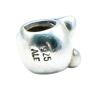 Pandora Pig Sterling Silver Charm Happy Smiling Pig Retired