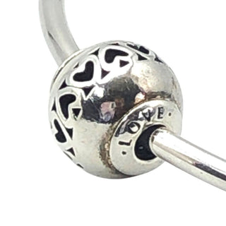 Pandora Essence Love Sterling Silver Charm With Band of Hearts