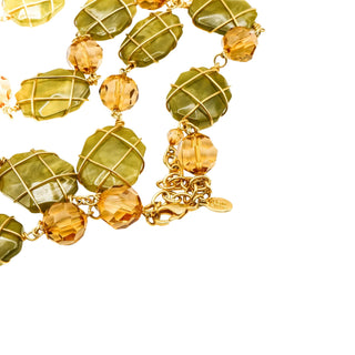 Vintage JOAN RIVERS Faux Jade Necklace Size 36-39 Inches