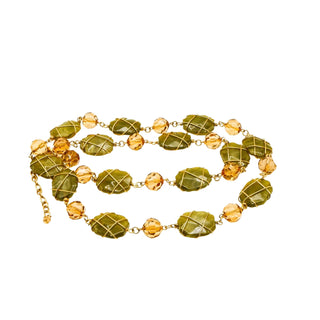 Vintage JOAN RIVERS Faux Jade Necklace Size 36-39 Inches