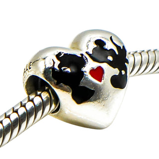 Pandora Rare Disney Mickey And Minnie Kiss Sterling Silver Charm