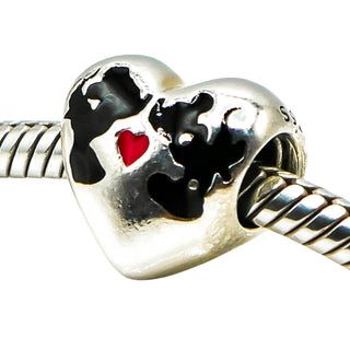 Pandora Rare Disney Mickey And Minnie Kiss Sterling Silver Charm