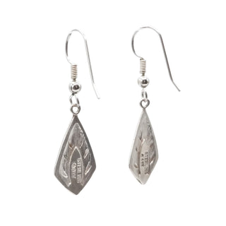 Vintage Navajo Ted Ott Mother of Pearl Dangle Earrings Sterling Silver