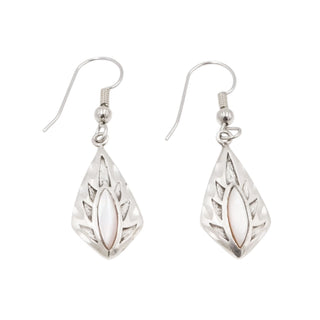 Vintage Navajo Ted Ott Mother of Pearl Dangle Earrings Sterling Silver
