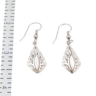 Vintage Navajo Ted Ott Mother of Pearl Dangle Earrings Sterling Silver