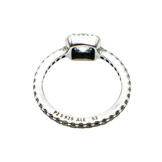 PANDORA Size 6 Timeless Elegance Sterling Silver Ring With Clear Zirconia